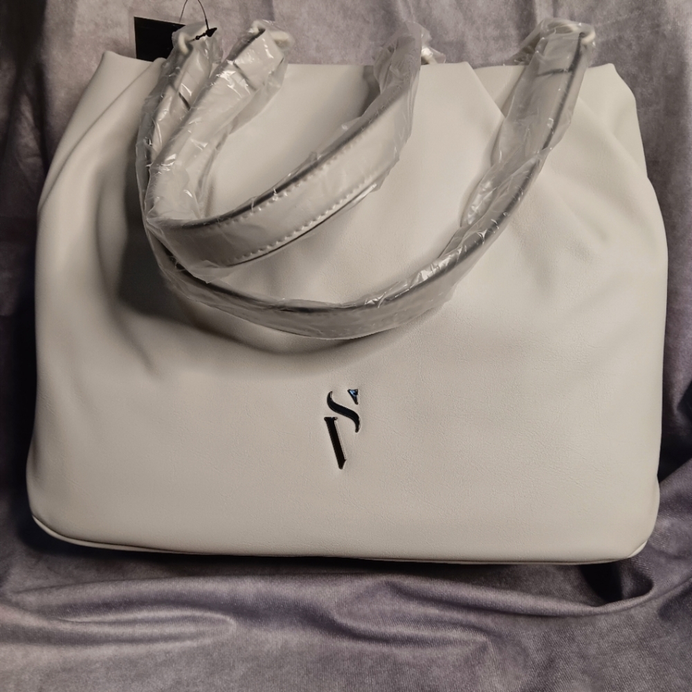 Simply Vera Vera Wang Daley Soft Tote Silver Spirit Vegan Leather Bag - New